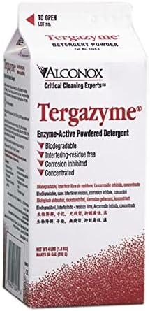 Alconox Tergazyme Anionic Detergent with Protease Enzymes, 4lbs Powder, 1 Box