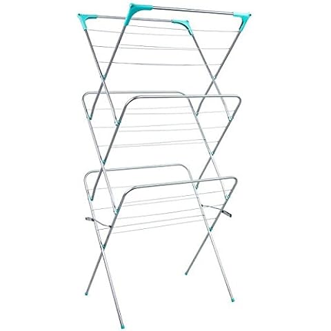 Abaseen NEW 3 TIER CLOTHES AIRER LAUNDRY DRYER INDOOR OUTDOOR TOWELS HOME RACK FOLDABLE (14M, Blue) Cover