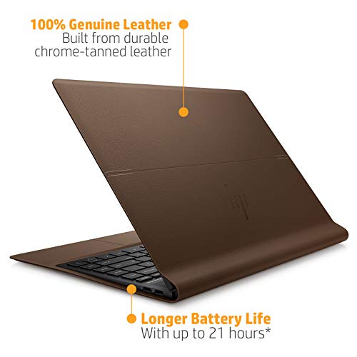 Image of HP Spectre Folio Core i7 8th Gen 13.3-inch FHD Laptop (16GB /512GB SSD /Win 10 Pro /MS Office /IR Camera /Cognac Brown Leather), 13-ak0040TU