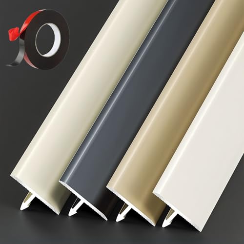 Tapajuntas Suelo Autoadhesivo, Perfil De Transición Sin Taladrar, 270cm Cubre Juntas Plano De Aluminio Para Reformas, Tira De Unión Ancha Para Suelo Vinílico Y Baldosas(Gray,3pcs*90 * 3.3cm)