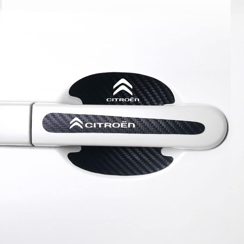 Kit 8 Pellicole Protettive Per Maniglie Auto – Per Citroën C3 Aircross 2017-2024, Effetto Fibra Di Carbonio, Antigraffio