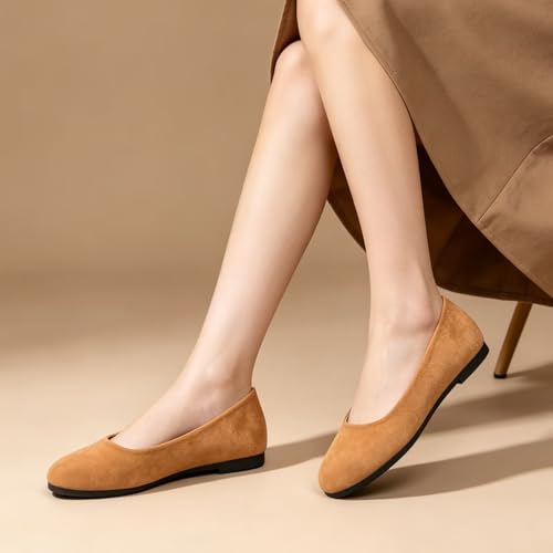 Image of Dear Time Women's Flats Comfortable Slip On Ballet Flats Soft Solid Casual Shoes