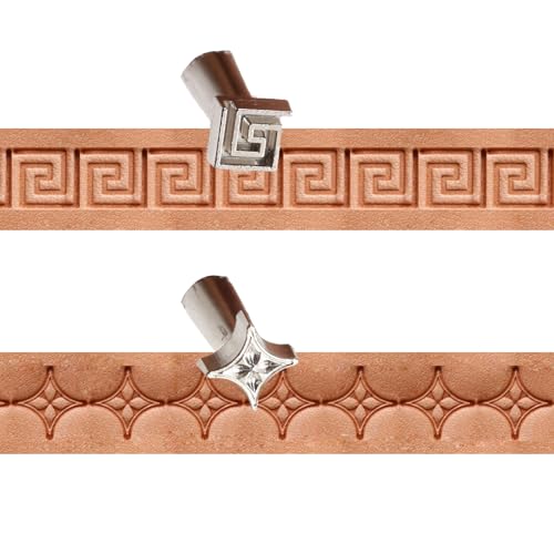 Leather Stamps 2 Pcs Professional Leather Border Stamping Tools for Craft Working(110+001)