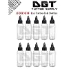 DGT Clear Plastic 1oz Empty Tattoo Ink Bottles 10pcs Black Twist Cap