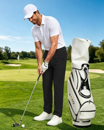 DOWMQ Mens Drawstring Golf Trousers