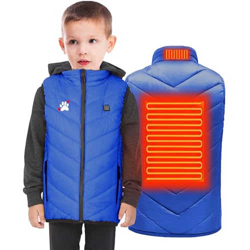 Kids Heated Gilet, Boys Girls Heating Vest USB Electric Heated Jacket, 3 Adjustable Temperature Body Warmer Waistcoat