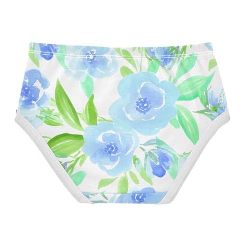 Delicate Watercolor Blue Flowers Panties for Girl Toddler Girls Underwear Cotton Animal Briefs Underpants 2t2