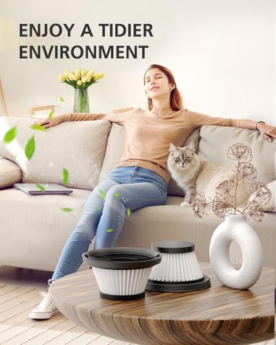 Image of 6 Pack Vacuum Filter Replacement Compatible with Compact Cordless Vacuum Cleaner as Seen on TV, Washable and Reusable Vac Replacement Parts