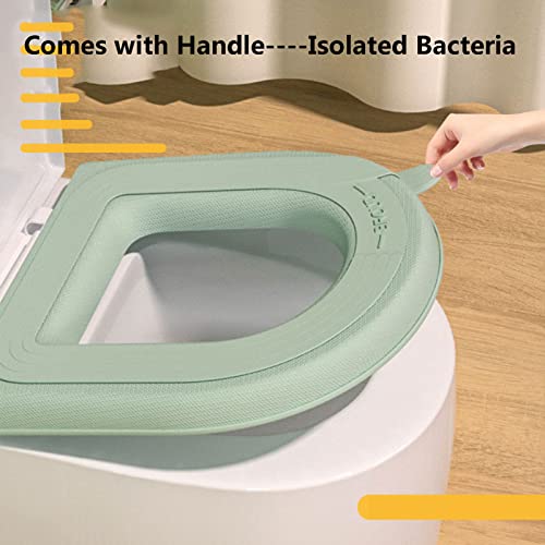 Hbaydor 5 Stcs Toilettensitzabdeckpads, Eva Badezimmer Weichwaschbar Bequemes Toilettensitzabdeckpad, Toilettensitzkissen Mit Griff Für Die Meisten Toilettensitze,Rosa – Bild 6