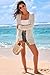 Arach&Cloz 2026 Oversized Cover Ups for Women Linen Blend Open Front Boho Top Hollow Out Long Sleeve V Neck Spring Summer Lightweight Crochet Mesh Knit Beach Cardigan Fashion Clothes Beige S