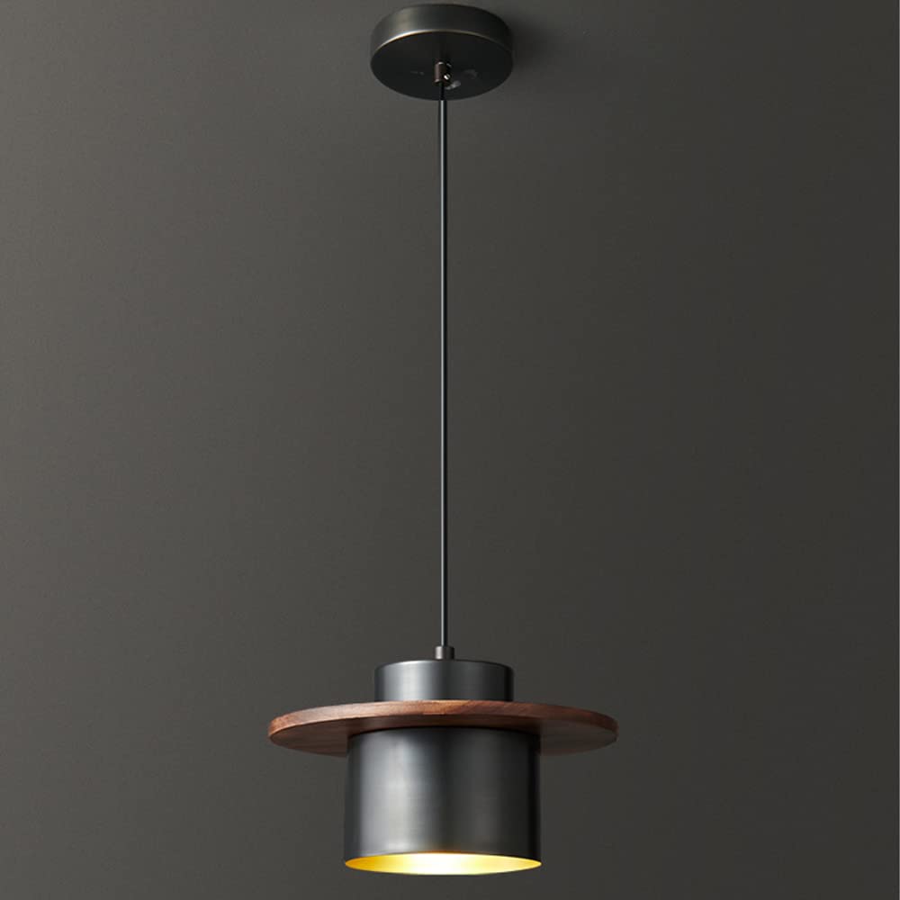 Plafonnier en noyer style nordique avec lampe suspendue pour restaurant