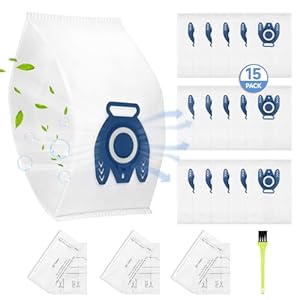 15 Pack GN Vacuum Dust Bags Replacements for Miele Hoover Bags Classic C1, Complete C2 C3, S227 S240, S270, S400, S400i, S600, S2, S5, S8 Series Vacuum Cleaner