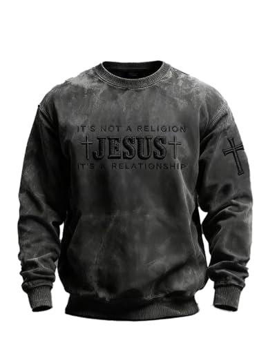 Christian Cross Shirt It's Not a Religion It's a Relationship Sweatshirt Give Thanks To The Lord God Is Good All The Time Tee Jesus Take The Wheel Inspirational Tshirt Long Sleeve Black
