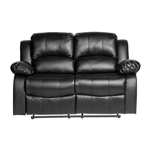 Homelegance Resonance 60" Bonded Leather Double Reclining Loveseat, Black #TOP4