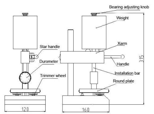 Gowe LD-J Test Stand for Shore Durometer, test stand for shore hardness tester Lx-D