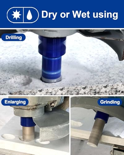 Image of SHDIATOOL Diamond Core Drilling Bits Set for Porcelain Hole Saw Cutter for Tile Marble Ceramic Granite Kit 5 /8-inch-11 8pieces