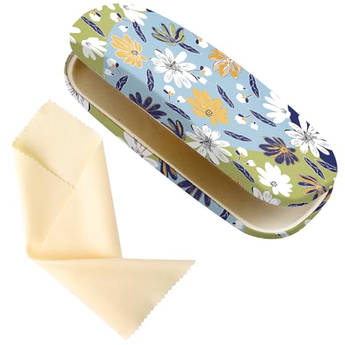 Image of Glasses Case Hard Shell,Portable Protective Eyeglasses Case, Eyeglass Holder Box with Cleaning Cloth,for Women Men