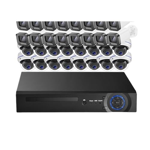 Kit De Videovigilancia NVR PoE con Detección Facial 4K Ultra HD 8 MP, Audio Bidireccional For Exteriores, CCTV 4 For El Hogar(None,32pcs 4MP Cameras)