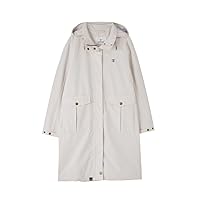 LightHouse Women's Annika Waterproof Coat- Ladies 3/4 Windproof Spring Summer Outdoor Coat with Hood - Cream - 20