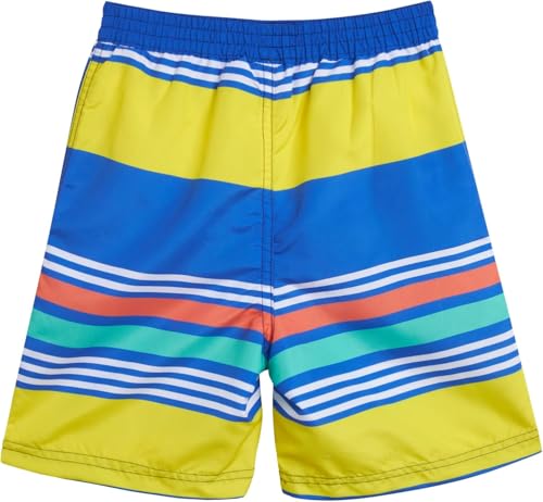 Image of Quad Seven Boys 2-Piece Rash Guard Swimsuit Set Short-Sleeve (Sizes 5-12) | Lightweight Quick-Dry Fabric with Sun Protection, Matching Top & Trunks, Adjustable Drawstring Waist for Pool or Beach Days