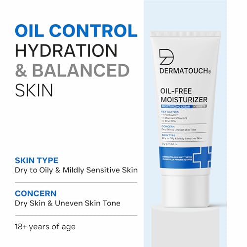 Image of DERMATOUCH Oil-Free Moisturiser - Lightweight Hydration | Non-Greasy Daily Moisture Care | Helps Maintain Skin Balance | 30g