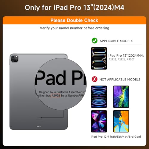 Image of Transparent Case with Keyboard for iPad Pro 13 inch (M5 /M4, 2025 /2024), iPad Pro 13,7-Color Backlit,Magic wireless Keyboard, 360Rotating,Multi-Touch trackpad,Pencil Holder,with shortcuts,black