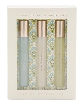 Sand and Fog Eau de Parfum Oil Discovery Set, Floral Mist, Vanilla Musk, Spring Morning, 0.33 fl oz Each, 3-Piece Collection