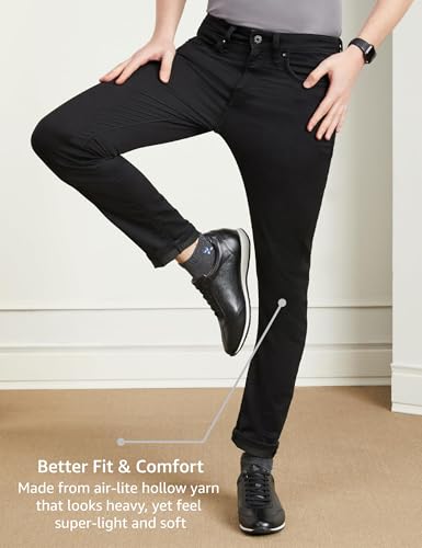 Image of Symbol Premium Men's Slim Fit Stretchable Jeans | Casual Denim | Cotton Stretch | Fashion Shades of Black & Blue (Available in Plus Sizes)