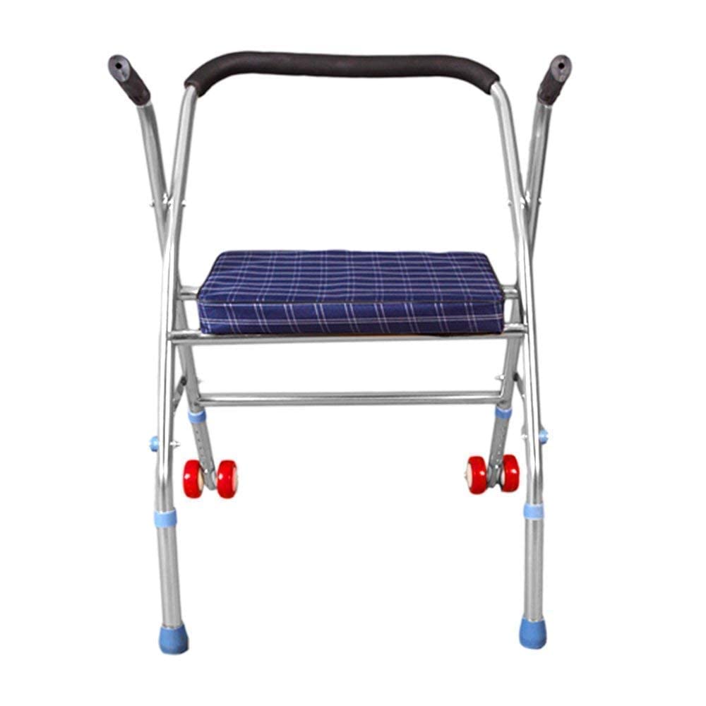 Chodzik dla seniorów Chodzik, chodzik medyczny z kółkami - chodzik 2-kołowy z siedziskiem, chodzik dla seniorów - wytrzymała stalowa rama obsługuje do 150 kg, spacerowicz oszczędzający miejsce, Dur