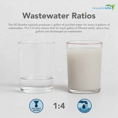 Image of Aquatic Life RO Buddie 4-Stage Aquarium Water Filter System, Reverse Osmosis RO /DI Filtration Unit for Fish Tank, Fountains, and More, 50 GPD (Gallons Per Day) (Pack of 2)