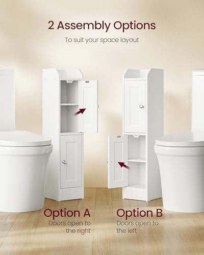 Image of VASAGLE Small Storage Corner Floor Cabinet, 2 Doors, Cloud White
