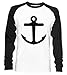 Vendax Églefin Ancre Unisex Baseball T-Shirt à Manches Longues Homme Femme Blanc Noir