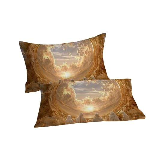 Housse de couette King en microfibre blanche avec taies d'oreiller imprimé 3D - 7