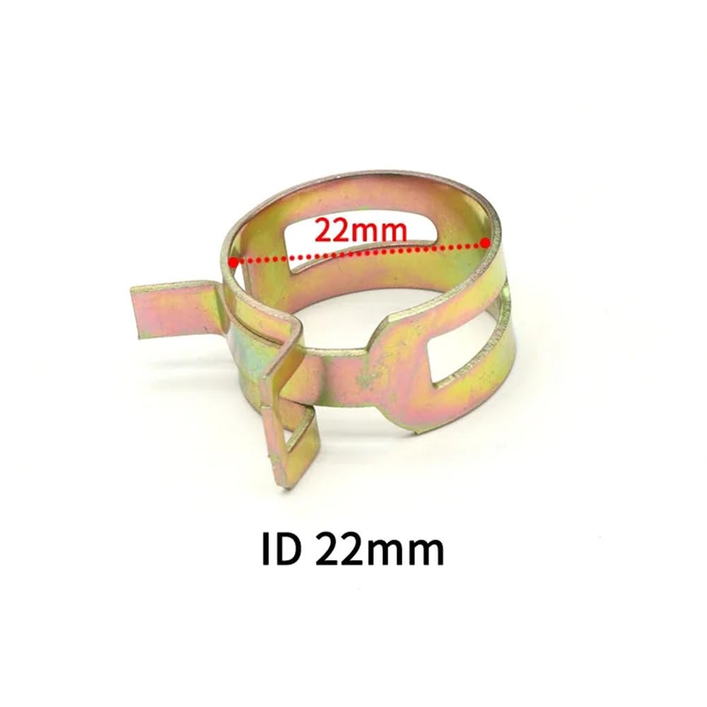 10~50 pezzi/65MN acciaio al manganese diametro interno 5 mm - 25 mm fascetta stringitubo a molla zincata fibbia in acciaio elastico tubo cerchio, ID 25 mm 50 pezzi