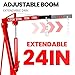 WETOXL 6400 LBS Engine Hoist, 3 Ton Heavy Duty Alloy Steel Folding Cherry Picker Engine Hoist with Lever and 4 Casters, 8 Ton Hydraulic Pump 4 Adjustable Position, for Workshop (3 Ton)