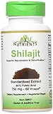 Shilajit Extract - 750 mg (60% Fulvic Acid) | Made in USA | Highest Potency and Purity on the Market - 60 Vegetarian Capsules for Weight Management,Libido,Energy and Vitality.