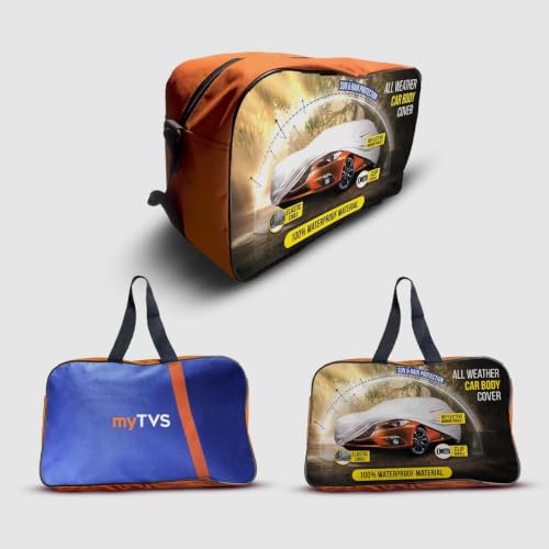 Image of myTVS 100% Waterproof Car Body Cover for Renault Duster (2012-2019) - Custom-Fit, Double-Layer, UV & Dust Proof, Mirror Pockets & Elastic Clip Lock (CSK 7B)