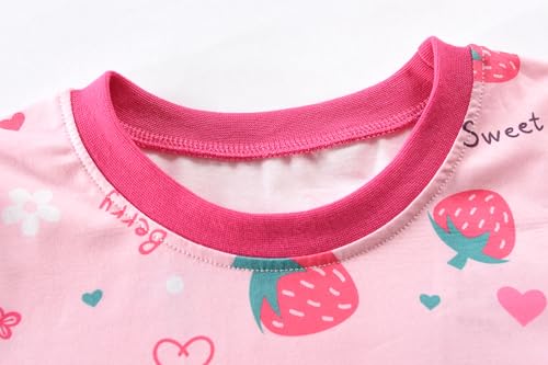 Little Hand Toddler Girls Pajama Cute Dinosaur Pjs Strawbeery Jammies Kids Kitty Cat 2 Piece Flamingo Sleepwear Sets Age 2-74