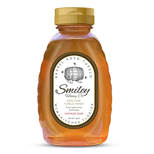 Smiley Honey, Miel Tupelo Añejada en Barril 16oz