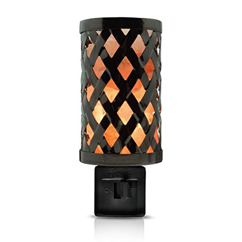 Himalayan Glow Natural Pillar Basket Wall Salt Lamp Night Light With Pink Salt Chunks | 360 Degree Rotatable Wall Plug,Ideal Gift For Home Décor #TOP27