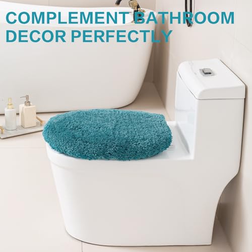 Image of Microfiber Toilet Lid Cover, 17.5 inchx15 inch Fits Round Oblong and Elongated