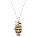 Qiyun (TM) Cute Princess Owl Bird Pendant 18K Gold Chain Necklace