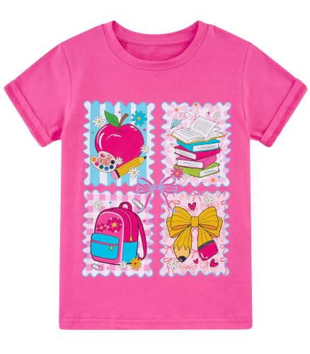 Image of Girls' School Days Short Sleeve Shirts Graphic T-Shirts Size 5-8