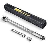 pgroup 1/2-Inch Drive Click Torque Wrench Set, 10-150 ft./lb, 1.4-20.7 kgs Adjustable Dual Range and