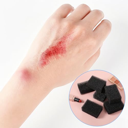 LIQWEI 12 Pcs Stipple Sponge, Special Fx Make Up Sponges Halloween Stippling Sponge, Face Make Up Tools For Beard, Texture, Freckle, Christmas Cosplay Party Art Shaping Special Effects - Thumbnail 4
