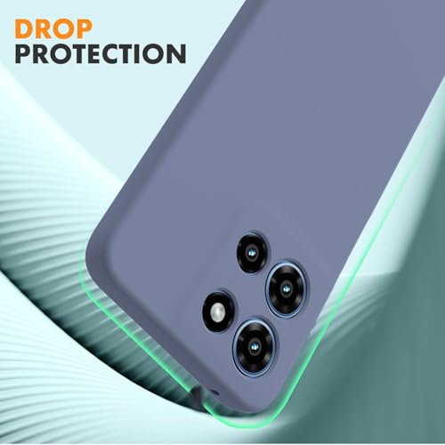 Image of DIZORO Microfiber Candy Case for Motorola G86 Power 5G Smooth Touch Cushion Liquid Soft Silicone Gel Rubber Phone Cases Non-Slip Full Body Protective Shockproof Back Cover -Lavender Grey