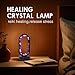 Runyangshi Crystal Lamp Amethyst Raw Stone Ellipse Night Lamp Natural Healing Crystal Night Light Table Lamp Base USB Port 3 Colours Mode for Bedroom Bedside Lamp Office Home Decor Gift