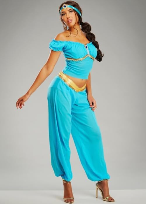 Struts Womens Deluxe Princess Jasmine Style Turquoise Arabian Fancy Dress Costume