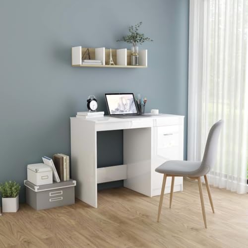 Myheimly Schreibtisch Computertisch Arbeitstisch Bürotisch PC Tisch Büro Laptoptisch Büromöbel Arbeitszimmer 100x50x76cm Holzwerkstoff Hochglanz-Weiß Myheimly Schreibtisch Computertisch Arbeitstisch Bürotisch PC Tisch Büro Laptoptisch Büromöbel Arbeitszimmer 100x50x76cm Holzwerkstoff Hochglanz-Weiß