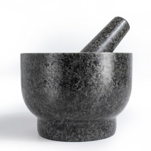 Heavy-Duty Mortar and Pestle Set, 2-Cup Granite Material, with No...